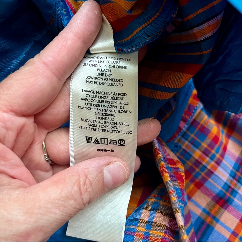 ANTHROPOLOGIE Mauve Flared Plaid Pants Size 6 - Picture 14 of 15